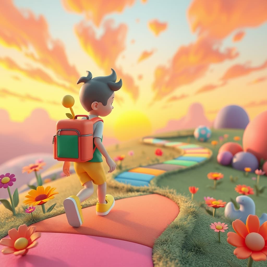 Moderne 3D illustratie met een innovatief en vriendelijk design.