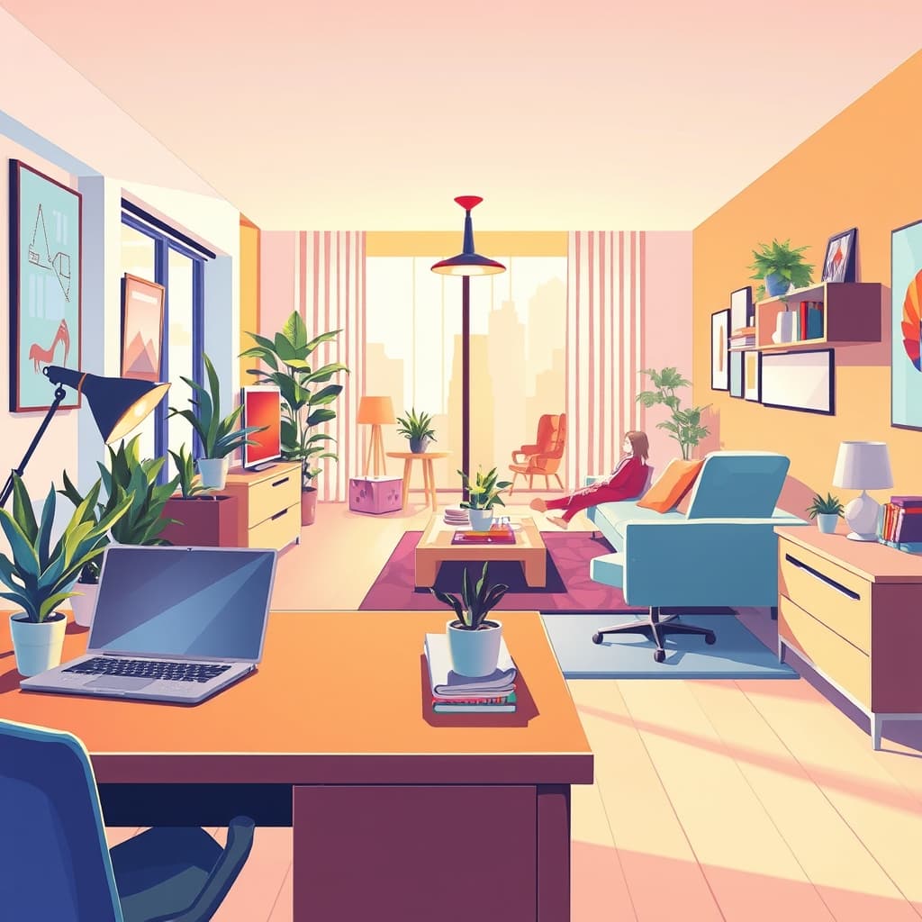 Abstracte digitale kunst met dynamische vormen