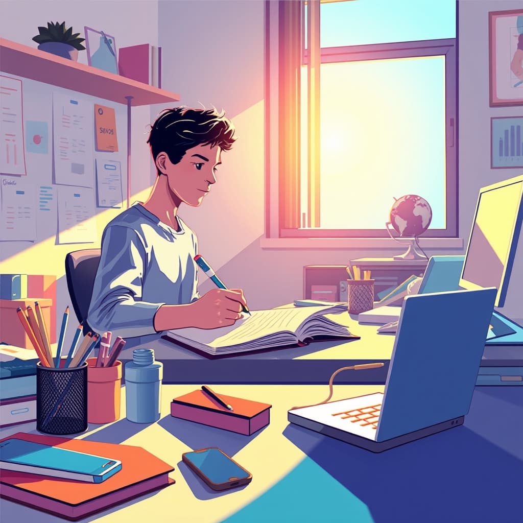 Abstracte digitale kunst met levendige kleuren en vormen