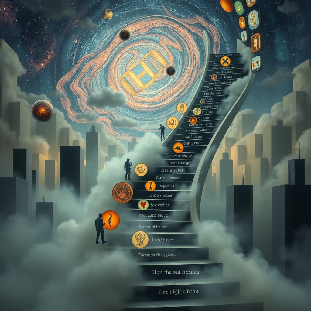 Droomachtige surrealistische compositie met onverwachte vormen