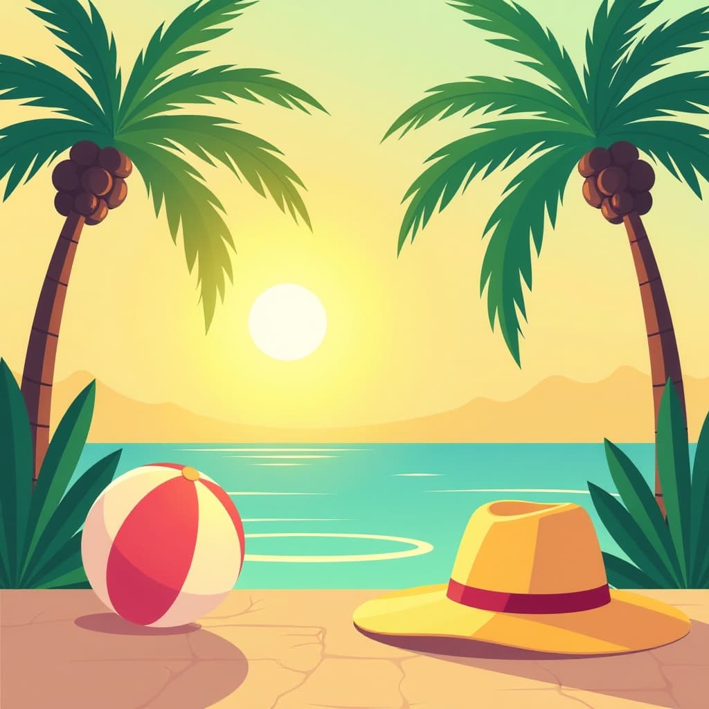 Zomerse stijl met warme en levendige compositie