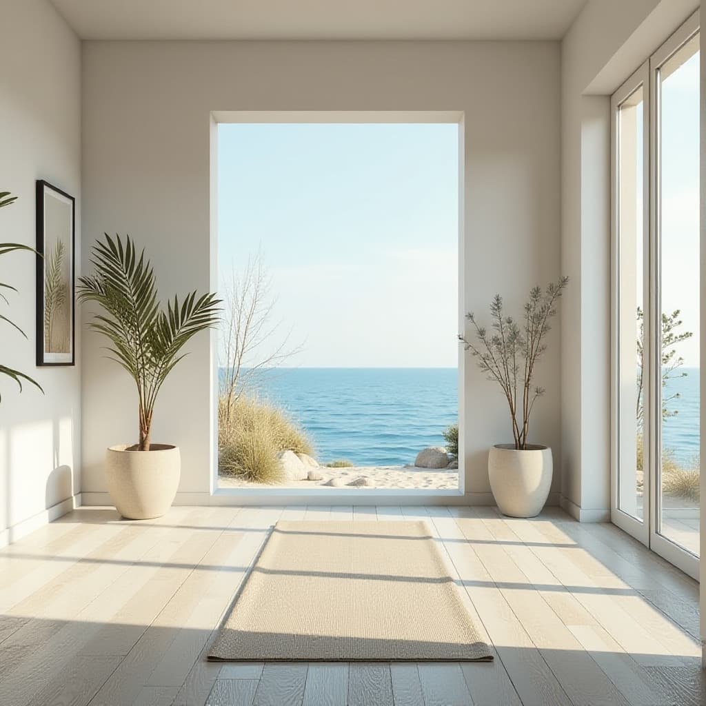 Coastal minimalisme kunst met rustige en elegante elementen